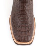 FERRINI Men's Hornback Caiman Dakota Toe Boots, Color: Chocolate, Size: 5-EE (1049309105EE)