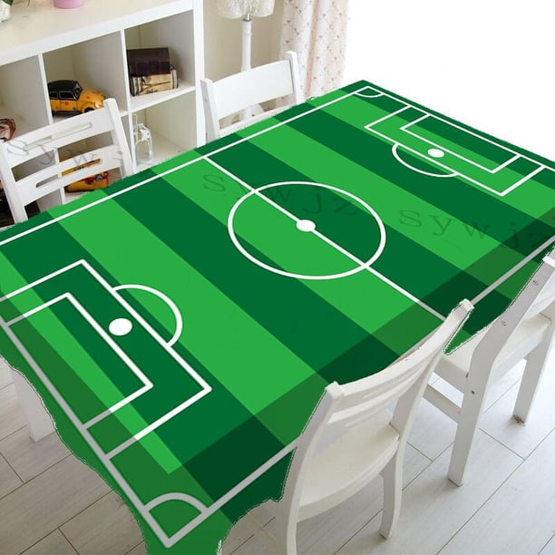 Manteles rectangulares con estampado de campo de fútbol de hierba, decoración de fiesta de mesa, antimanchas mantel impermeable, cubierta de mesa qym unisex