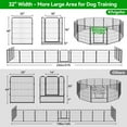 thumbnail image 3 of Dog Playpen Outdoor Extra Wide 12 Panels Heavy Duty Dog Fence 40" Height Anti-Rust with Doors Portable for RV Camping Yard, Total 32FT, 79 Sq.ft, Snowy Black, 3 of 10