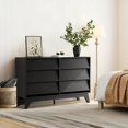thumbnail image 3 of Home 6-Drawer Dresser for Bedroom, 47.2" Wide Mid Century Chest of Drawers, Wooden Dresser TV Stand, Vintage Dressers with Bevel Design for Bedroom, Living Room, Hallway, 3 of 7