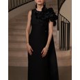 thumbnail image 3 of Vestido Formal personalizado para mujer, vestido de fiesta de noche, Jersey clásico plisado con flores, corte en A, cuello redondo, vestidos para ocasiones a medida, Mod exquisito, 3 of 5