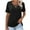 Black, variant on Women Fashionable Casual Solid Color V-neck Sleeve Top
