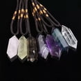 thumbnail image 3 of GKNET Natural Reiki Mineral Quartz Chakra Crystal Point Wand Obelisk Pendant Necklace-Rainbow Fluorite Quartz-1Pc, 3 of 9
