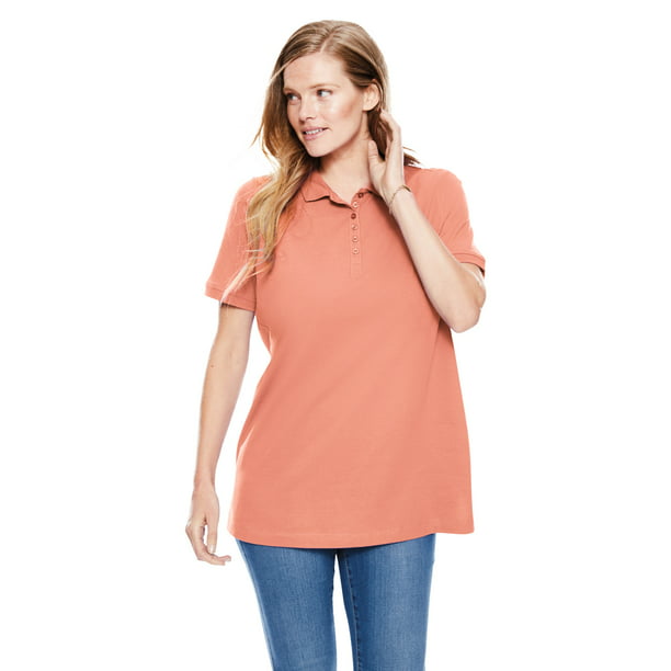 Woman Within Women's Plus Size Perfect Short-Sleeve Polo Shirt Polo Shirt -