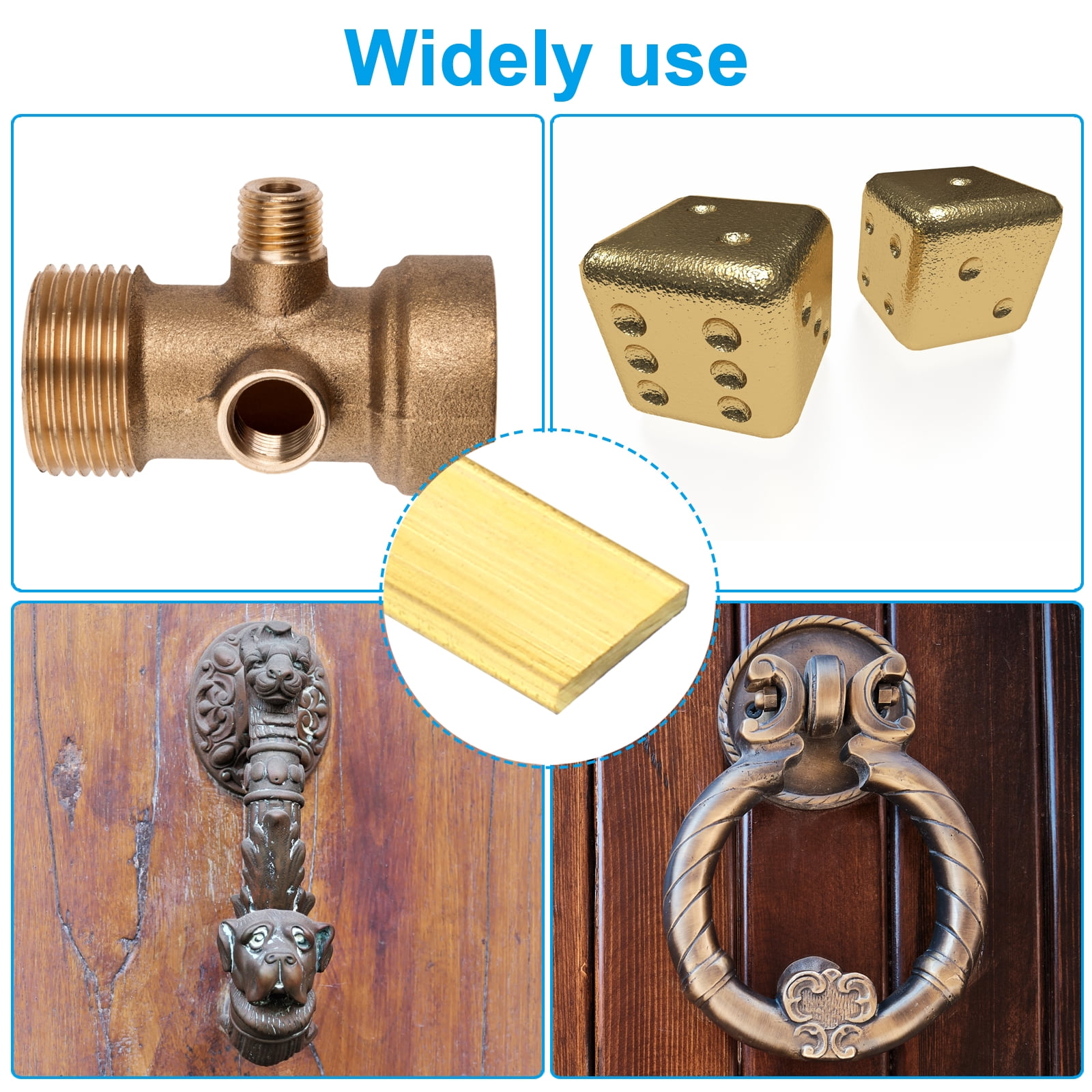 Unique Bargains Brass Square Bar, Solid Square Mill Stock for Crafts 1/12x1/2x12"