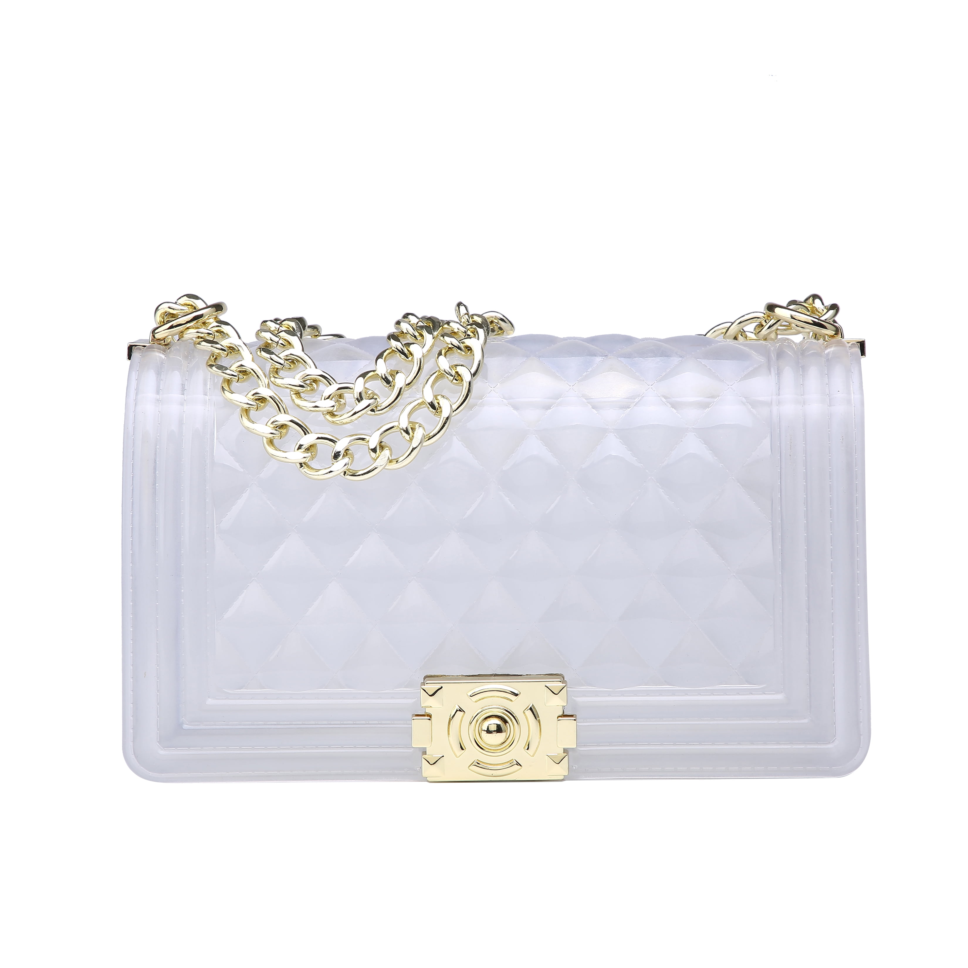 Poppy Quilted Flap Multi Color Jelly Candy Crossbody Bag with Chain