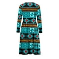 thumbnail image 5 of SCRAWLGOD Aztec Tribal Breast Feeding Dresses for Women Long Sleeve Nursing Dress Crew Neck Pregnancy Dress for Work Breathable Midi Dress for Women Fall Casual Clothes Size M, 5 of 7