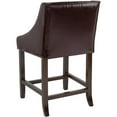 thumbnail image 5 of Home Square Carmel 24" Leather Counter Stool in Brown and Walnut - Set of 2, 5 of 6