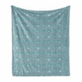 thumbnail image 1 of Fish Soft Flannel Fleece Throw Blanket, Coral Double Exposure Bubbles Simplistic Underwater Depiction, Cozy Plush for Indoor and Outdoor Use, 60" x 80", Slate Blue Seafoam, by Ambesonne, 1 of 5