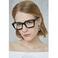 thumbnail image 2 of FEISEDY Classic Square Eyewear Non-prescription Thick Glasses Frame for Women B2461, 2 of 8
