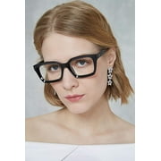 FEISEDY Classic Square Eyewear Non-prescription Thick Glasses Frame for Women B2461