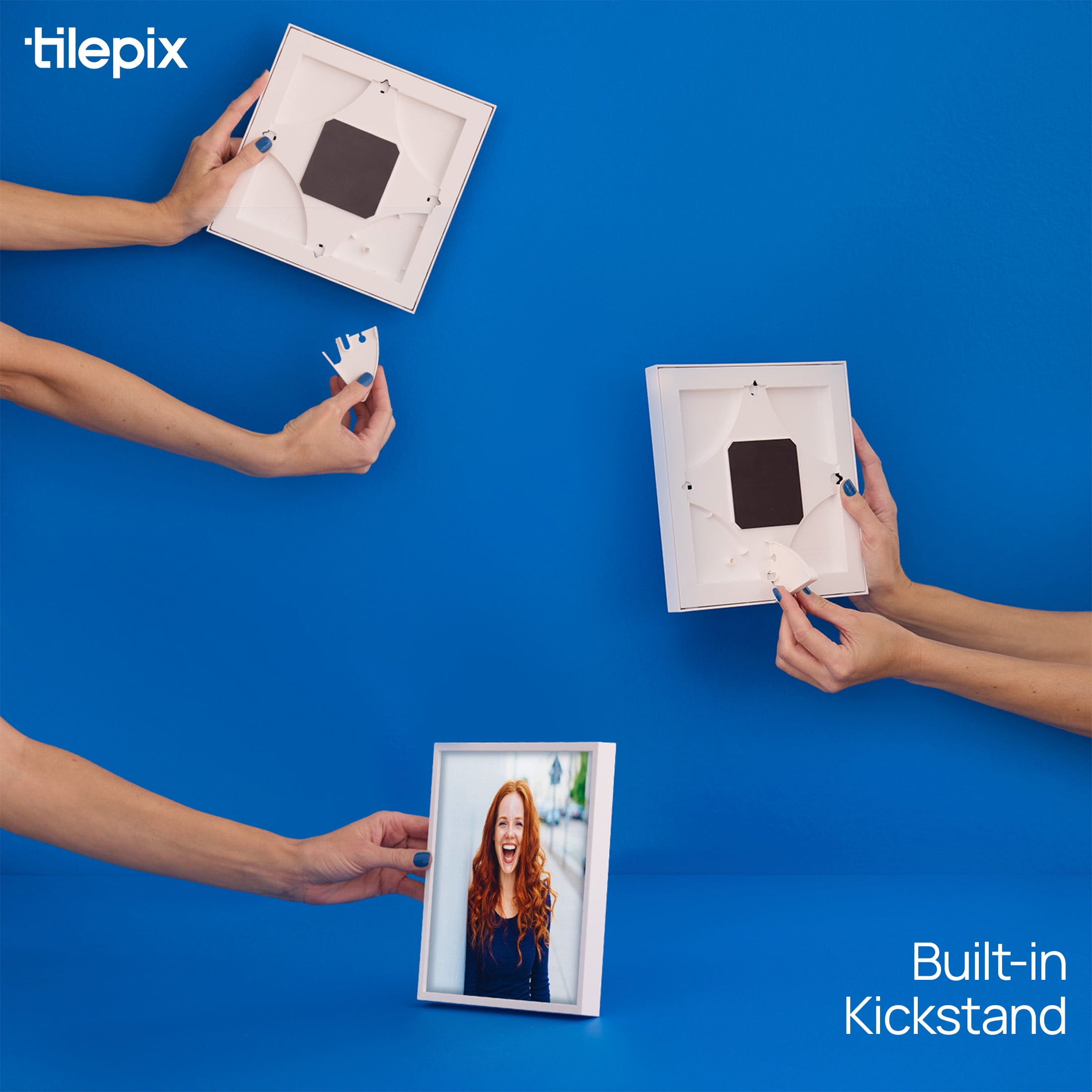 TilePix Nail Free White Frame, 2-Piece Split Image