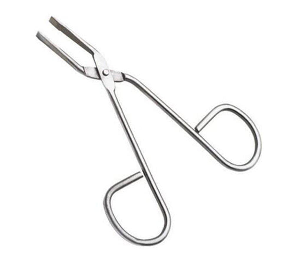 1PCS Silver Professional Stainless Steel Scissor Handle Tweezers Shape