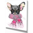 thumbnail image 2 of Chiot Mignon avec Châle Rose - Art Mural sur Toile, 2 of 3