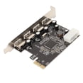 thumbnail image 1 of PCIe To USB 2.0 Card, 4 Pin Power 480Mb/s 4 Ports PCIe To USB2.0 Expansion Card Widely Compatible  For PC, 1 of 8
