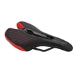 thumbnail image 1 of Cojín para sillín de bicicleta de montaña, carril de sillín de bicicleta, cojín suave y transpirable hueco con luz trasera D911, negro y rojo, 1 of 10