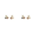 thumbnail image 4 of Qarigey 1 par de aretes de concha para mujer, aretes de aleación de Zinc, pendientes brillantes de cristal de perla, joyería para fiesta de compromiso Type2 NO2 Qarigey CBP315846, 4 of 6