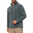 thumbnail image 4 of SUDADERA DE PULLOVER DE MANGA LARGA DE FORRO POLAR CON MEDIA CREMALLERA Y CUELLO ALTO DE COLOR SÓLIDO PARA HOMBRE INSPIRE CHIC TALLA L GRIS OSCURO, 4 of 6