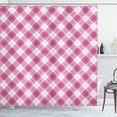thumbnail image 1 of Ambesonne Geometric Shower Curtain, Diagonal Pastel Color, 69"Wx70"L, Fuchsia Pale Pink White, 1 of 3