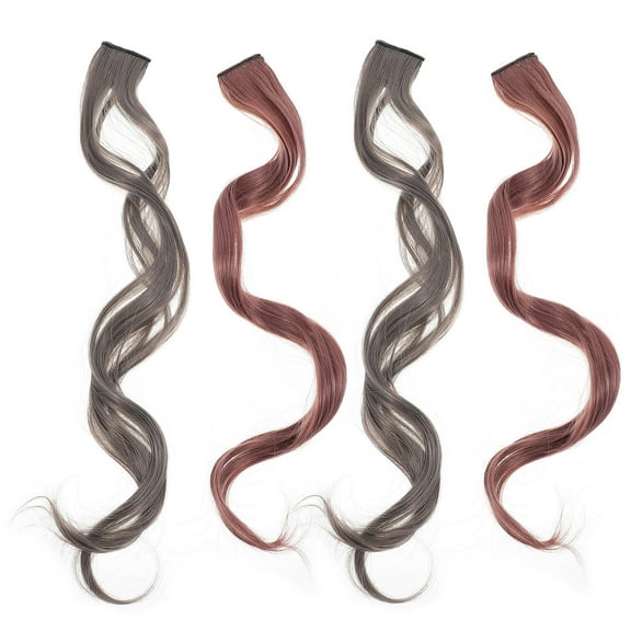 Raindrops 4Pcs Colored Hair Extensions For Women Assorted Color Seamless Long Hair Pieces For Festivals