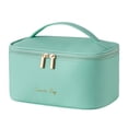 thumbnail image 1 of NEW Double Zipper Portable Large Capacity Storage Bag Cosmetic Bag Makeup Pouch Wash Bag GREEN, 1 of 8
