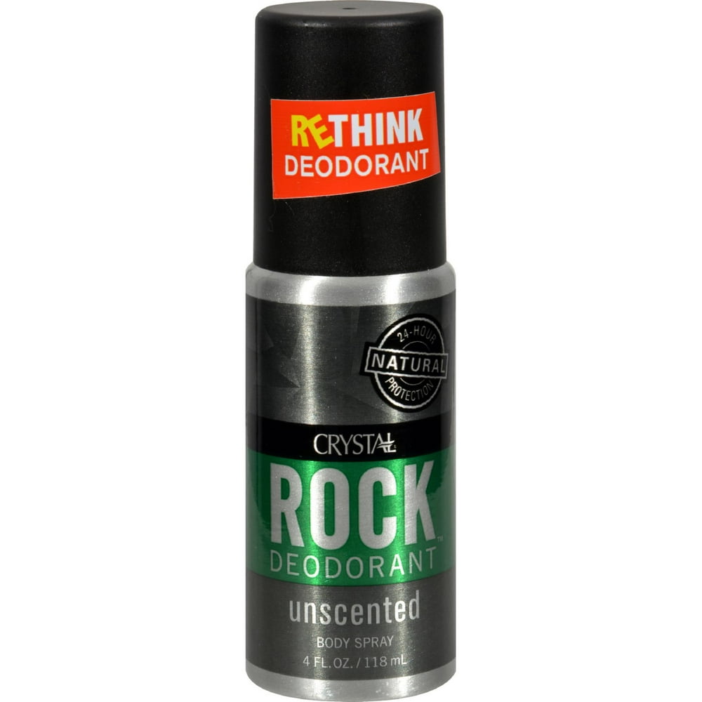 Crystal ROCK Deodorant Body Spray, Unscented, 4 Fl Oz