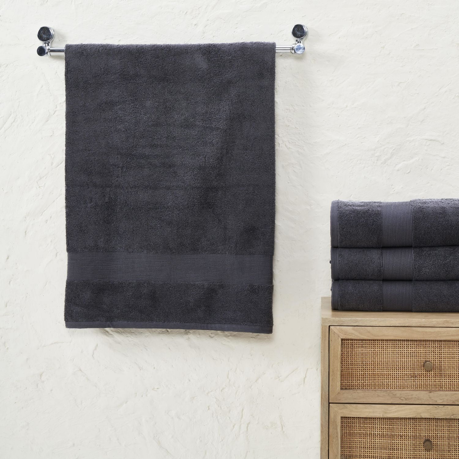 Serviette de bain Fabstyles super douce et absorbante, serviettes de bain de luxe pour spa, maison et hôtel, serviettes à séchage rapide, lot de 4, 27 x 54 pouces