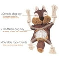 thumbnail image 3 of 2X Stuffless Dog Toys for , Crinkle Squeaky Dog Chew Toys Squirrel Plush Dog Toy with Rope Knots for Small, 3 of 8