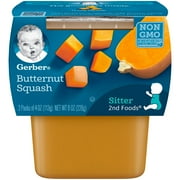 (4 pack) (4 Pack) Gerber 2nd Foods Butternut Squash Baby Food, 4 oz. Tubs, 2 Count