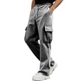 thumbnail image 3 of Men's American Retro Workwear Corduroy Pants, Loose Straight-leg Wide-leg Casual Trousers for Fall, Winter and Vintage Look,Dark Gray,XL, 3 of 6