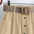 thumbnail image 5 of Lovskoo Women's A Line Flared Midi Skirt High Waisted Button Down Swing Skirt with Belts Khaki, 5 of 6