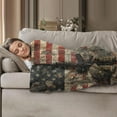 thumbnail image 3 of Veteran Throw Blanket 50"x60", War Memorial American Flag Patriotic Theme Blankets for Living Room Couch, Home Decor, Soft Flannel Veteran Gifts for Adults and Men, 3 of 5