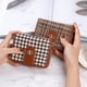 thumbnail image 2 of Cartera pequeña de lujo ligera para mujer, con hebilla corta, de lona con diseño de pata de gallo, con múltiples tarjetas, antidesmagnetización y gran capacidad, 2 of 6