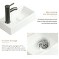 thumbnail image 3 of Wall Hung Basin Sink Small Cloakroom Basin Rectangle Ceramic Wash Basin Left Hand without Tap & Drain, 3 of 8
