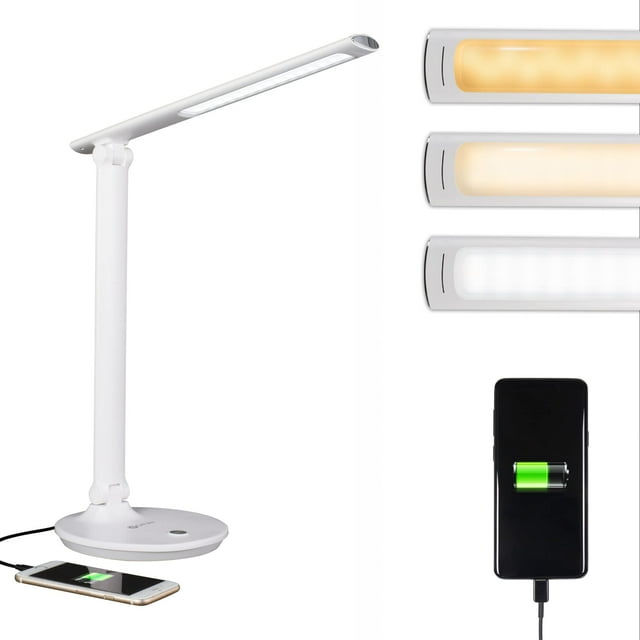 Lámpara de escritorio LED OttLite Emerge con puerto de carga USB de 2,1 A