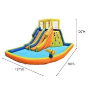 Banzai Double Drench Inflatable Water Park, 15 x115 x 84 Outdoor Splash Toy, Children 5+ Years