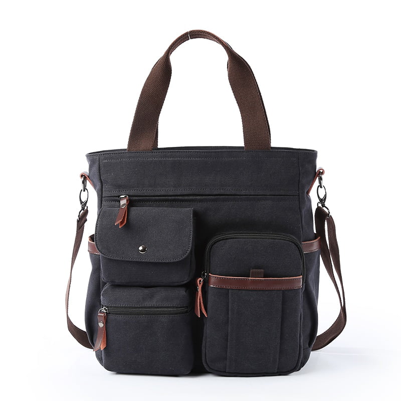 Men Leather Shoulder Casual Business  briefcase Laptop Messenger Crossbody Bag 