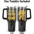 thumbnail image 2 of Christian Gifts for Men 40 Oz Be Still and Know That I am God Christian Tumbler Cup Inspirational Religious Gifts for Father Dad Husband Brother Friends Christians Faith Jesus God Bible Verse Gift, 2 of 7