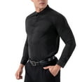 thumbnail image 3 of Bxsruta Shirts for Men, Men's Striped Polyester Long Sleeve Turndown Collar Stretch Shirt, 3 of 8