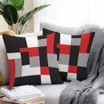 thumbnail image 2 of Throw Pillow Covers 18x18 Inch Set of 2, Red Black Grey Geometric Waterproof Outdoor Pillow Covers, Modern Abstract Art Luxury Decorative Cushion Pillowcases for Couch, Sofa, Bed, Garden, Patio, 2 of 9