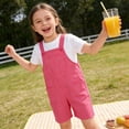 thumbnail image 5 of Staki Toddler Boy Overalls Little Girls Boys Shortalls Toddler Kids Summer Bib Overall Shorts with Pocket 2T 3T 4T Hot Pink,7-8 Years, 5 of 8