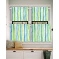 thumbnail image 2 of Abstract Art Short Blackout Curtains 30Inch Long Blue Green Line Stripes Gradient Modern Art Rod Pocket Kitchen Curtains, 2 Panels Thermal Insulated Room Darkening Drapes for Bedroom, 30"W x 30"L, 2 of 5