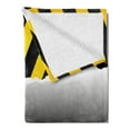 thumbnail image 2 of Construction Soft Flannel Fleece Blanket, Ripped Sign Working Site Danger Hazard Progress Caution Urban Pattern, Cozy Plush for Indoor and Outdoor Use, 60" x 80", Yellow Black Grey, by Ambesonne, 2 of 5