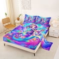 thumbnail image 2 of Erosebridal Colorful Mermaid Fishtail Full Size Sheets,Watercolor Ocean Coral Bed Sheets For Girls 4-Piece, 2 of 6