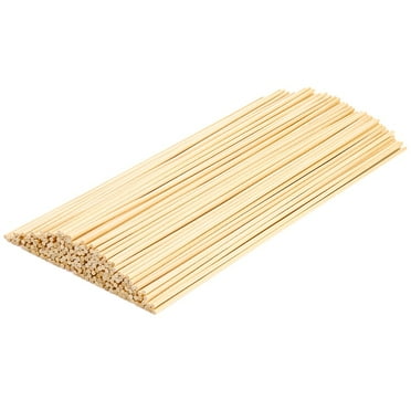 LUIISIS 200Pcs Wooden Dowel Rods 1/5 x 12 Inch Wood Sticks for Crafts, Precut Wooden Rod Bamboo Sticks Hardwood Wood Dowels for DIY Projects, Cake Dowels Hardwood Craft Dowel Rods