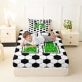 thumbnail image 4 of Erosebridal Personalized Initial H Soccer Print Twin Sheet Sets 3pcs for Boys Girls,Teens Green Glitter Print Bedding,Lightweight Room Decor, 4 of 5