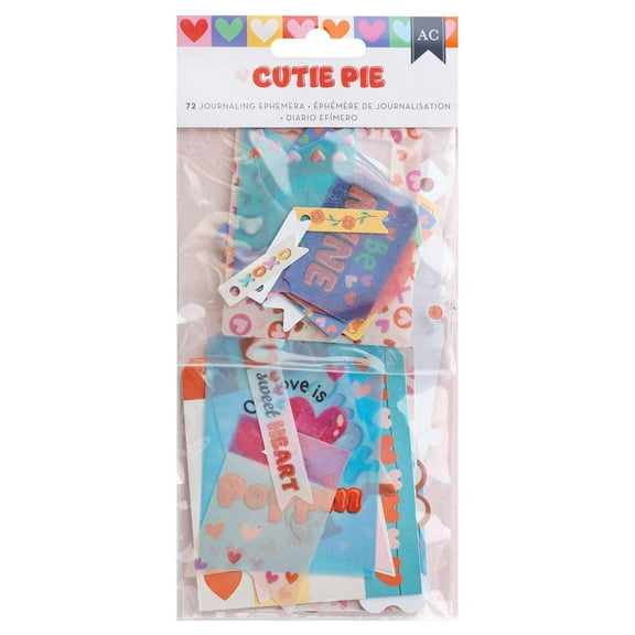 American Crafts Cutie Pie Ephemera Die-Cuts 72/Pkg-Journaling - Iridescent Foil