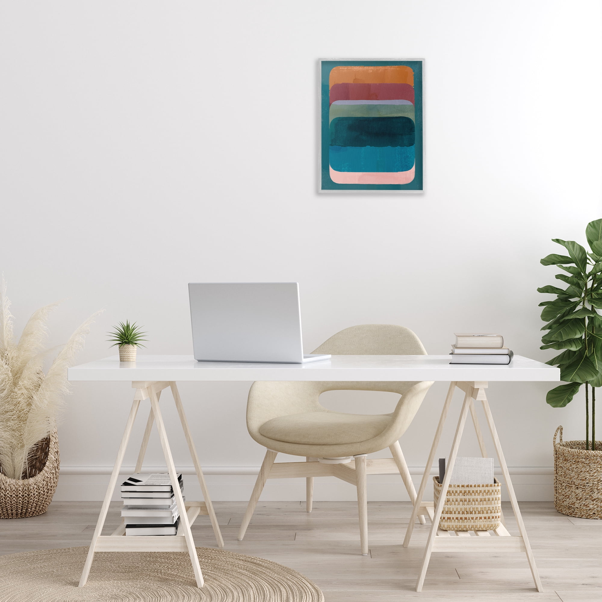 Stupell Industries Rustic Inspired Ombre Pattern Abstract Painting Gray Framed Art Print Wall Art, 16 x 20