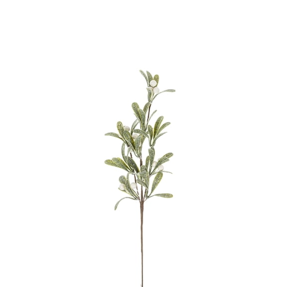 Abbott Collection 27-MISTLETOE-712 Medium Mistletoe Branch, Green/White