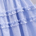 thumbnail image 6 of DAETIROS Girls Gingham Tiered Ruffle Maxi Skirt for Kids Long Blue Elastic Waist Casual Party Swing Skirt Size 120-170,Size 7-8T, 6 of 7